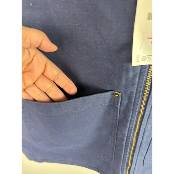 ZARA Mens Blue Denim Vest Relaxed Fit Waistcoat Cotton Zip Pockets Size M - Picture 6 of 13